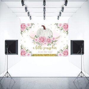 Aperturee Little Pumpkin Baby Shower Backdrop 7x5ft ***NEW***